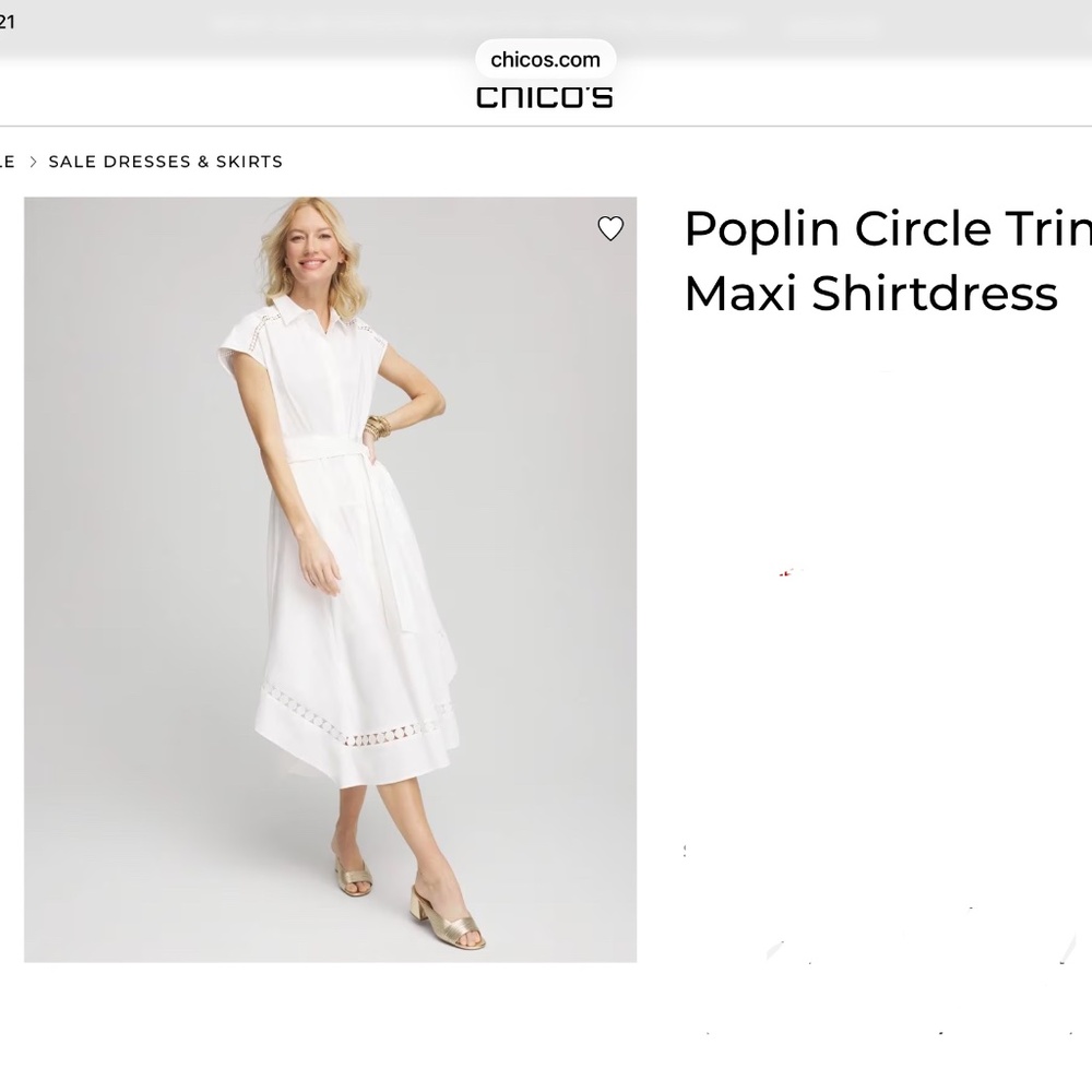 Chicos white dress  size 3